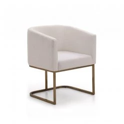 VIG Dining Room Modrest Yukon Modern Fabric And Antique Brass Dining Chair