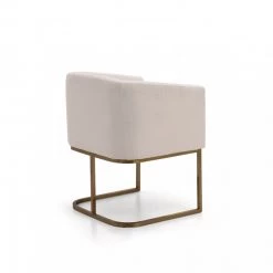 VIG Dining Room Modrest Yukon Modern Fabric And Antique Brass Dining Chair