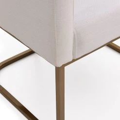 VIG Dining Room Modrest Yukon Modern Fabric And Antique Brass Dining Chair