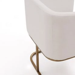 VIG Dining Room Modrest Yukon Modern Fabric And Antique Brass Dining Chair