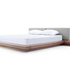 VIG Modrest Opal Modern Walnut & Grey Platform Bed Beds & Headboards