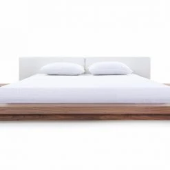 VIG Modrest Opal Modern Walnut & White Platform Bed Beds & Headboards