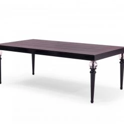 VIG A&X Baccarat - Transitional Black Crocodile Lacquer & Crystal Dining Table