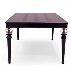 VIG A&X Baccarat - Transitional Black Crocodile Lacquer & Crystal Dining Table