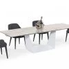 VIG Dining Room Modrest Baldwin - Modern White Ceramic Extendable Dining Table