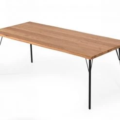 VIG Modrest Barnum - Industrial Oak And Black Iron Live Edge Dining Table Dining Room