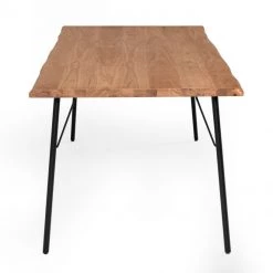 VIG Modrest Barnum - Industrial Oak And Black Iron Live Edge Dining Table Dining Room