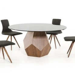 VIG Modrest Rackham Modern Walnut Round Dining Table