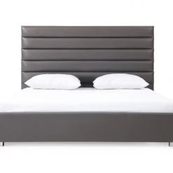 VIG Modrest Lucy Modern Grey Leatherette Bed Beds & Headboards