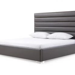 VIG Modrest Lucy Modern Grey Leatherette Bed Beds & Headboards