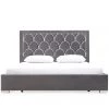 VIG Beds & Headboards Modrest Audrey Modern Grey Velvet & Stainless Steel Bed