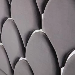 VIG Beds & Headboards Modrest Audrey Modern Grey Velvet & Stainless Steel Bed