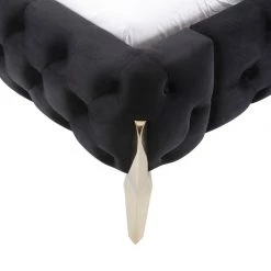 VIG Modrest Legend Modern Black Velvet & Gold Bed Bedroom