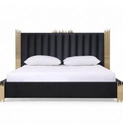 VIG Beds & Headboards Modrest Token Modern Black & Gold Bed