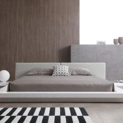 VIG Beds & Headboards Modrest Opal Modern White & Grey Platform Bed