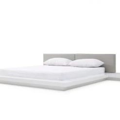 VIG Beds & Headboards Modrest Opal Modern White & Grey Platform Bed