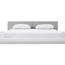 VIG Beds & Headboards Modrest Opal Modern White & Grey Platform Bed