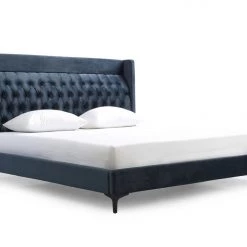 VIG Beds & Headboards Modrest Wales Modern Blue Fabric Bed