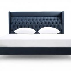 VIG Beds & Headboards Modrest Wales Modern Blue Fabric Bed
