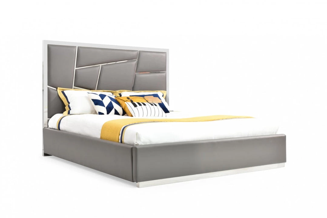 VIG Beds & Headboards Modrest Chrysler Modern Grey Bedroom Set