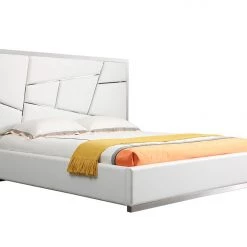 VIG Modrest Chrysler Modern White Bonded Leather Bed