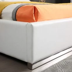 VIG Modrest Chrysler Modern White Bonded Leather Bed