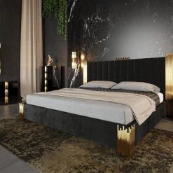 VIG Modrest Token Modern Black & Gold Bedroom Set
