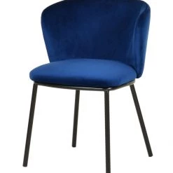 VIG Modrest Bessie - Modern Blue Velvet Dining Chair (Set Of 2)