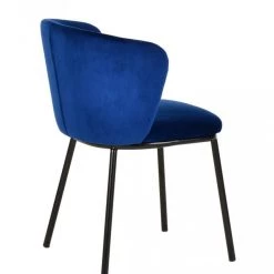 VIG Modrest Bessie - Modern Blue Velvet Dining Chair (Set Of 2)