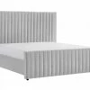VIG Modrest Beverly - Modern Grey Velvet Bed Beds & Headboards