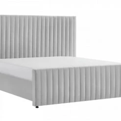 VIG Modrest Beverly - Modern Grey Velvet Bed Beds & Headboards