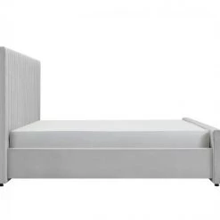 VIG Modrest Beverly - Modern Grey Velvet Bed Beds & Headboards