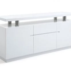 VIG Modrest Stanford Modern White Office Credenza