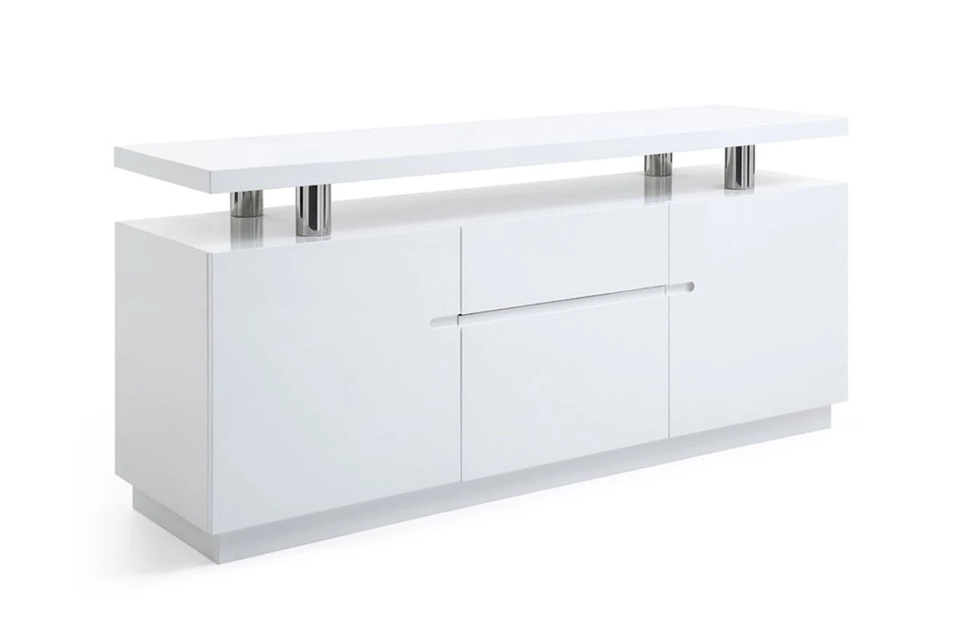 VIG Modrest Stanford Modern White Office Credenza
