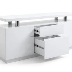 VIG Modrest Stanford Modern White Office Credenza