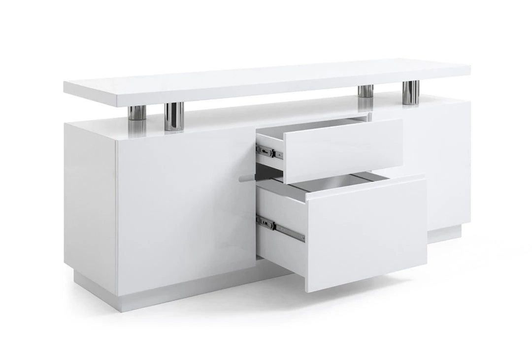 VIG Modrest Stanford Modern White Office Credenza