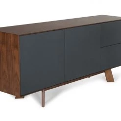 VIG Modrest Weylyn Modern Charcoal Grey & Walnut Buffet
