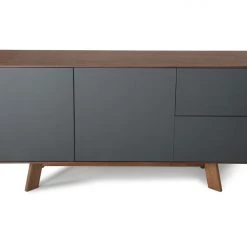VIG Modrest Weylyn Modern Charcoal Grey & Walnut Buffet