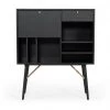VIG Living Room Modrest Billy Modern Black Oak & Gold Tall Buffet