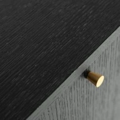 VIG Living Room Modrest Billy Modern Black Oak & Gold Tall Buffet