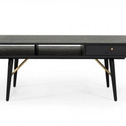 VIG Modrest Billy Modern Black Oak & Gold Coffee Table Living Room