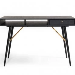 VIG Modrest Billy Modern Black Oak & Gold Desk