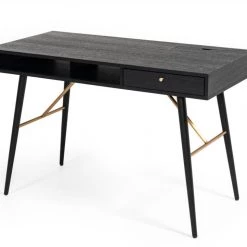 VIG Modrest Billy Modern Black Oak & Gold Desk