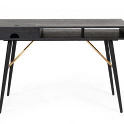 VIG Modrest Billy Modern Black Oak & Gold Desk