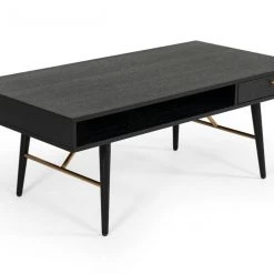 VIG Modrest Billy Modern Black Oak & Gold Coffee Table Living Room