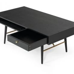 VIG Modrest Billy Modern Black Oak & Gold Coffee Table Living Room