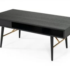 VIG Modrest Billy Modern Black Oak & Gold Coffee Table Living Room