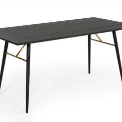 VIG Modrest Billy Modern Black Oak & Gold Dining Table Dining Room