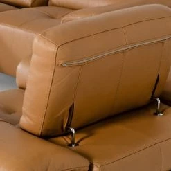 VIG Estro Salotti Blossom Modern Cognac Leather Dual Reclining Sofa