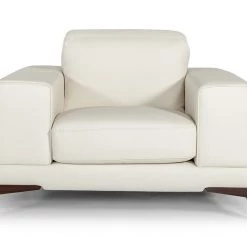 VIG Estro Salotti Bolton Italian Modern White Leather Sofa Set Living Room